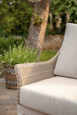 Avora 4 Seat Wicker Lounge Set with Wood Effect Tabletop