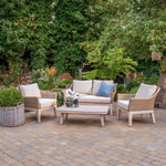 Avora 4 Seat Wicker Lounge Set with Wood Effect Tabletop