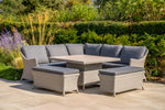 Foxley Square Wicker Corner Set with 120x120cm High/Low Table
