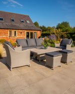 Foxley Wicker Sofa Set with High/Low Table