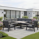 Tudor Corner Set Right Hand with 2 Armchairs and Rectangular High/Low Table