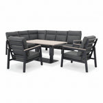 Tudor Corner Set Right Hand with 2 Armchairs and Rectangular High/Low Table