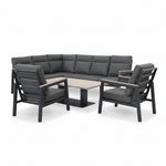 Tudor Corner Set Right Hand with 2 Armchairs and Rectangular High/Low Table