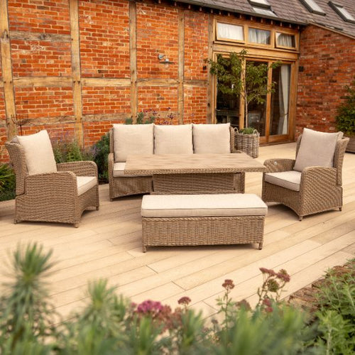 Derwent 7 Seat Sofa Set and 150x90cm High/Low Table
