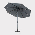 3m Wind up Auto tilt Parasol with LED Solar lights