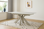 Oslo Indoor Dining Extendable Table - Solid Ceramic in Beige