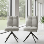 Rachel Auto Swivel Dining Chair with pocket sprung- Sand (pair)