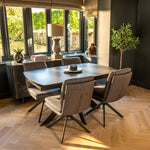 Vermont Extendable Dining Table with Ceramic Glass Table Top - Cloudy Grey