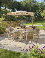 3.0m Round Free Arm Parasol Wood Effect