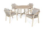 Cora Acacia Wood 4 Seat Round Dining Set