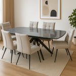 Rachel Auto Swivel Dining Chair with pocket sprung- Sand (pair)