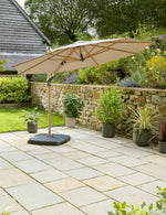 3.0m Round Free Arm Parasol Wood Effect