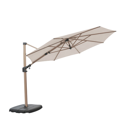 3.0m Round Free Arm Parasol Wood Effect