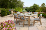 Nara Acacia Wood Dining Set with Marble Effect Tabletop