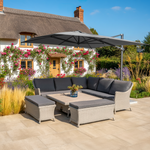 Foxley Square Wicker Corner Set with 120x120cm High/Low Table