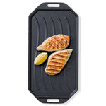 Cozze® Reversible Cast Iron Pan with Wooden Tray 165 x 330 mm