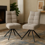 Rachel Auto Swivel Dining Chair with pocket sprung- Sand (pair)