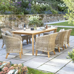 Durban Dining Set 8 Seat with Rectangular Wood Table