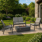 Surf Active Outdoor Lounge Set with Kalos Fire Pit Coffee Table