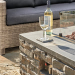 Stone Fire Pit Coffee Table 132 x 85cm
