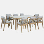 Nara Acacia Wood Dining Set with Marble Effect Tabletop