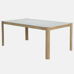 Nara Acacia Wood Dining Set with Marble Effect Tabletop