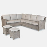 Palma Corner Sofa Set with Stone Fire Pit Table