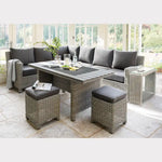 Palma Dark Oak Slat Top Table