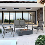 Surf Active Outdoor Lounge Set with Kalos Fire Pit Coffee Table