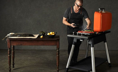 Heston cooking on BBQ