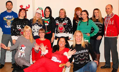 Team photo in Christmas Jumpers.