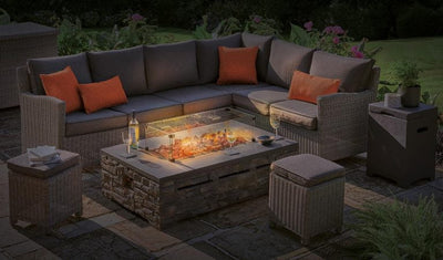 How do I assemble the glass surround on my Palma Firepit?