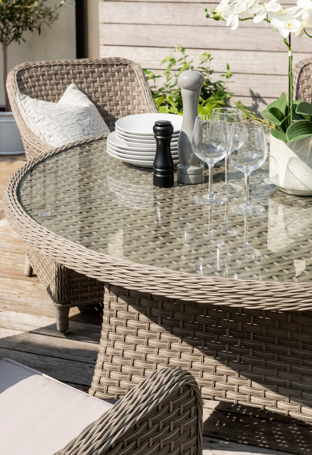 Kettler Charlbury Wicker 6 Seat Dining Set with Round Table
