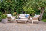 Avora 4 Seat Wicker Lounge Set with Wood Effect Tabletop