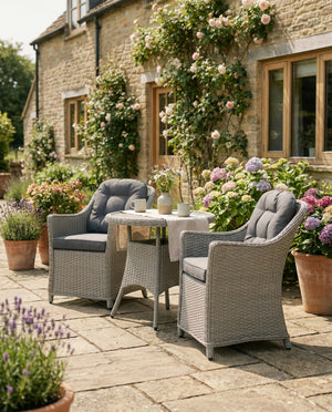 Foxley 2 Seat Wicker Bistro Set with 70cm Round Table