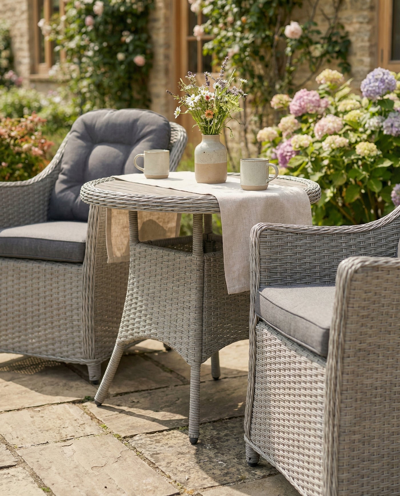 Foxley 2 Seat Wicker Bistro Set with 70cm Round Table