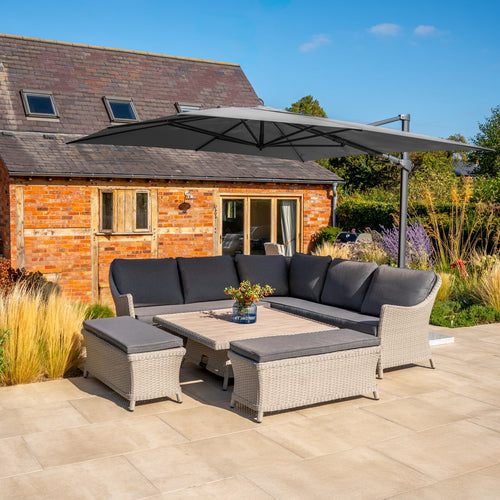 Foxley Square Wicker Corner Set with 120x120cm High/Low Table