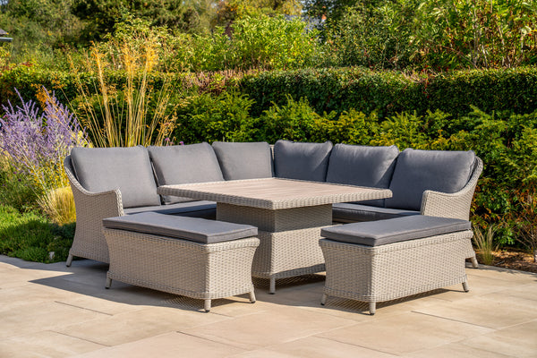 Foxley Square Corner Set with 120x120cm High/Low Table