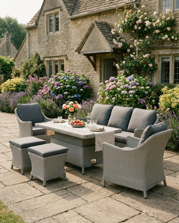 Foxley Wicker Sofa Set with High/Low Table