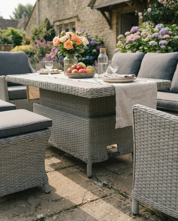 Foxley Wicker Sofa Set with High/Low Table