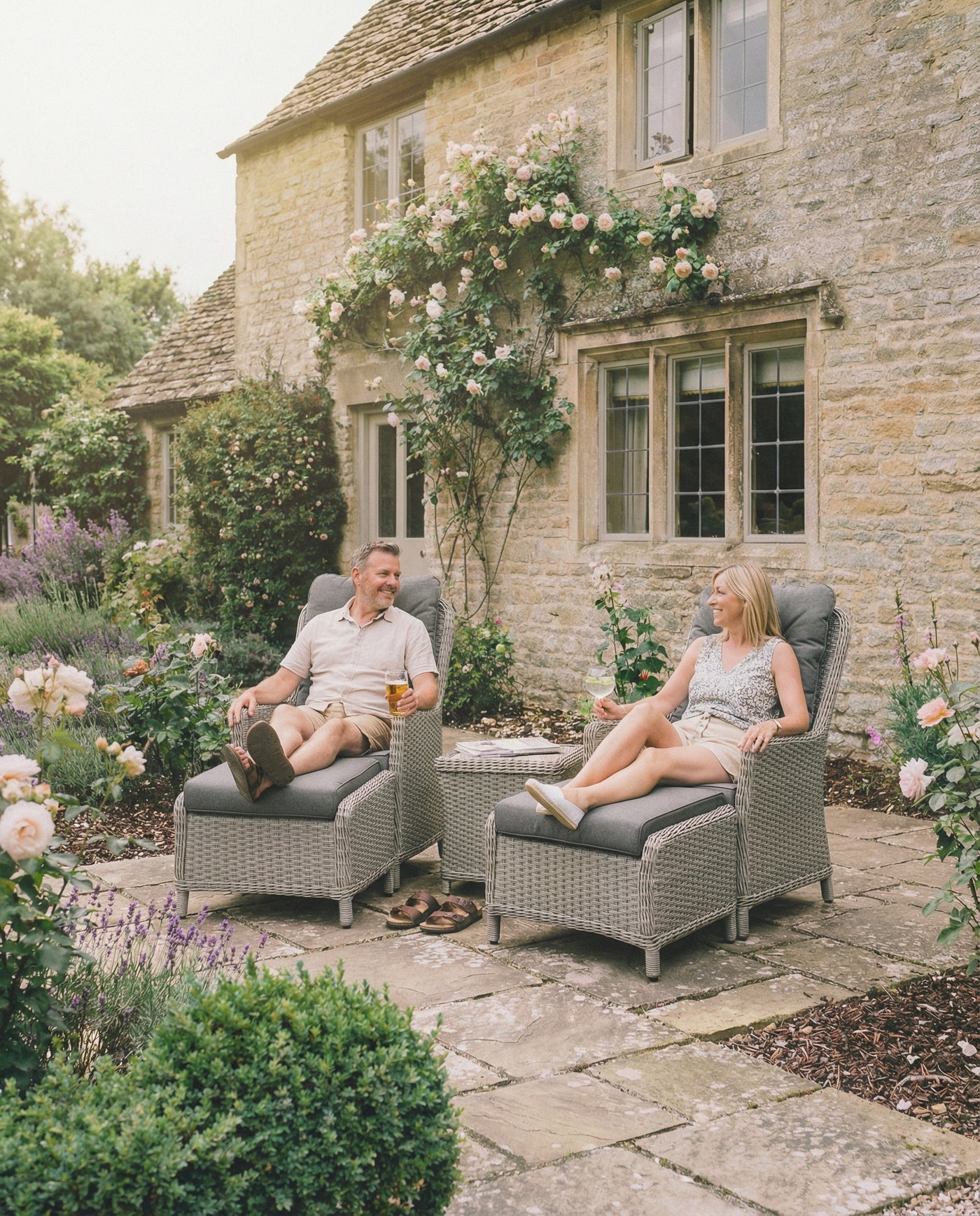 Foxley Companion Set with Side Table and Footstools
