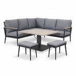Merano Aluminium Corner Set with Square High/Low Table