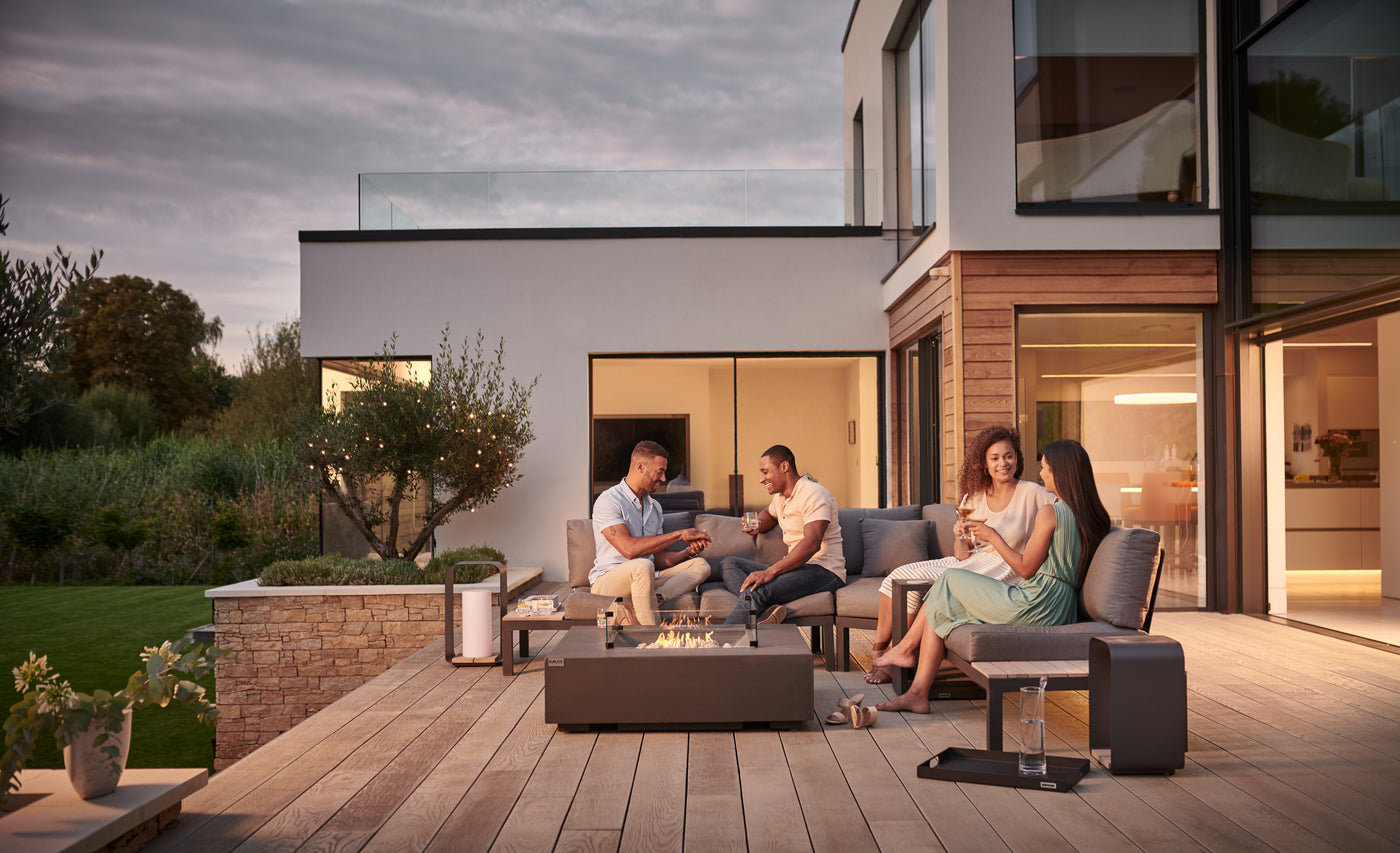 Elba Low Lounge Corner Set with Square Firepit
