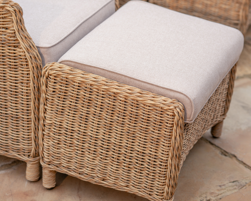 Hazel Wicker Companion Set with Reclining Armchairs