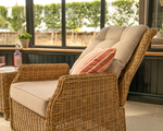 Hazel Wicker Companion Set with Reclining Armchairs