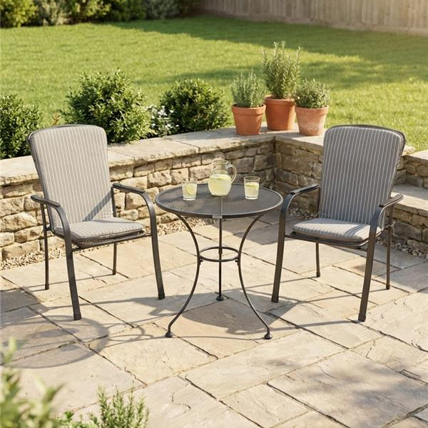 Bonella Bistro Set with 70cm Round Mesh table & Cushions