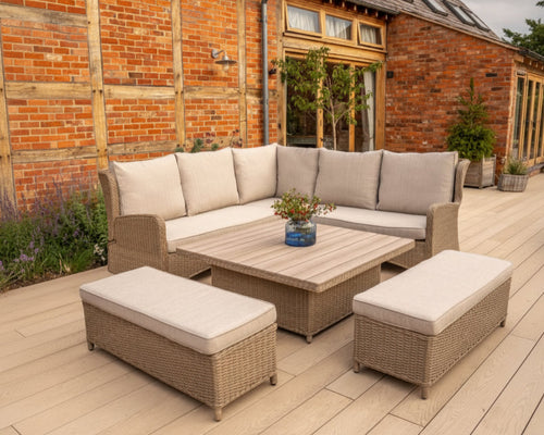 Derwent Recliner Corner Set and 120x120cm High/Low Table
