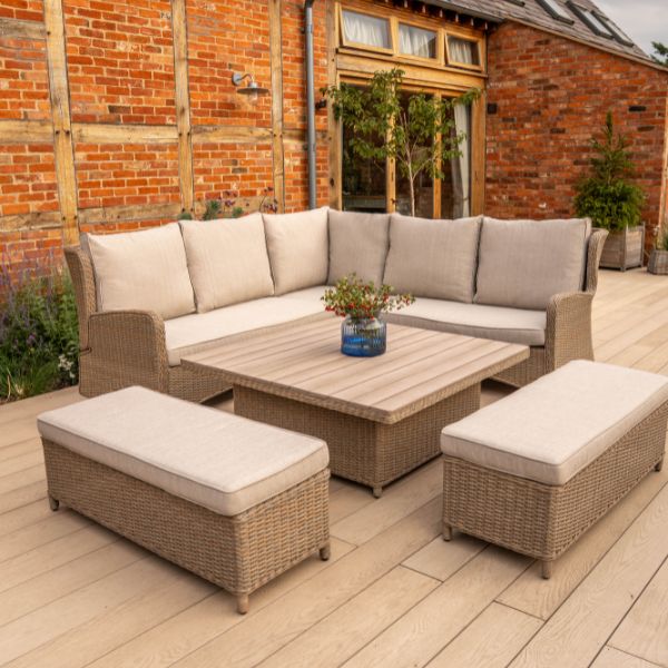 Derwent Recliner Corner Set and 120x120cm High/Low Table