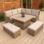 Derwent Recliner Corner Set and 120x120cm High/Low Table