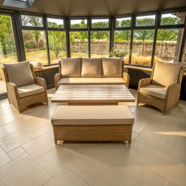 Derwent 7 Seat Sofa Set and 150x90cm High/Low Table